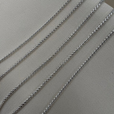 CX67: Round Box 1.5mm wide Chain  - By the Foot