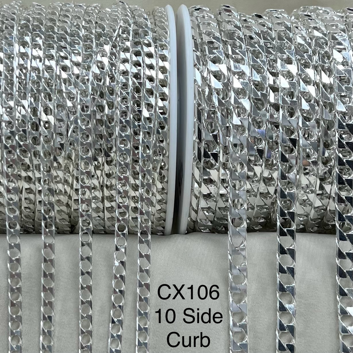 Rebel Curb Chain 4g 10mm in Silver main image 1