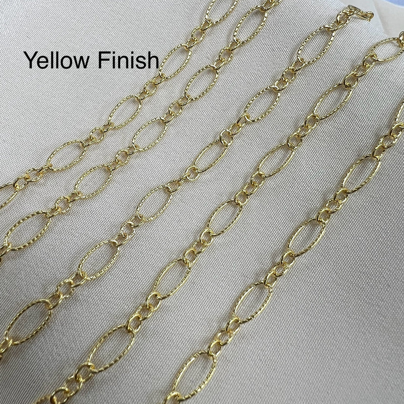 CX37: Long + Short Oval Twist Link- Chain By the Foot