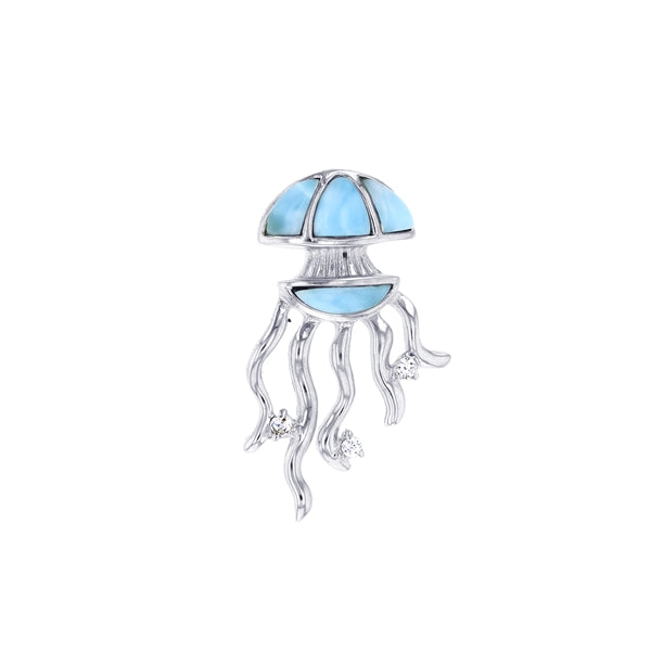 Larimar Jellyfish CZ Pendant