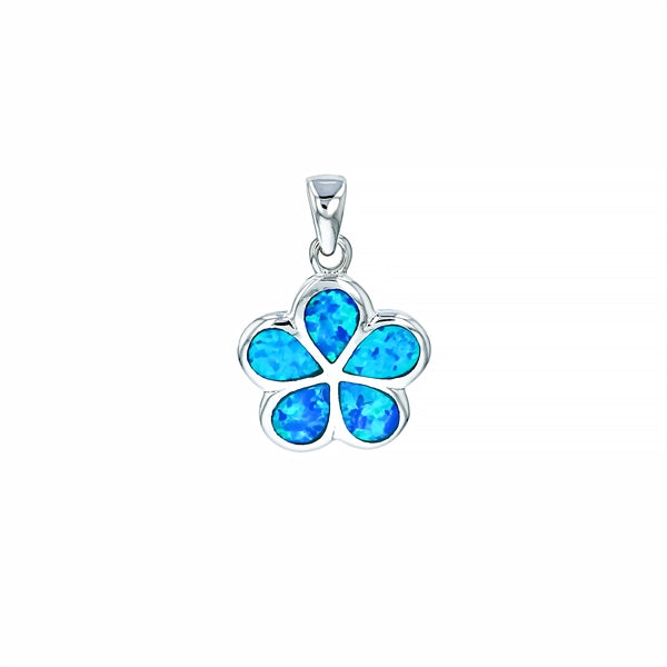 Blossom Flower Blue Opal Pendant