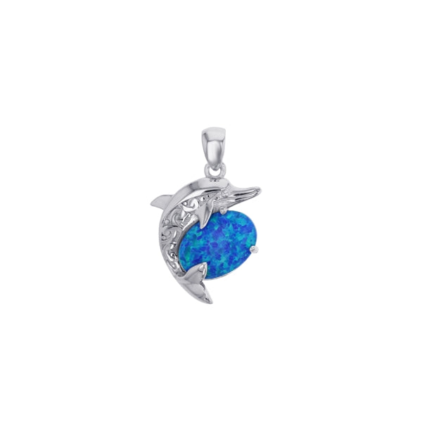 Dolphin Blue Opal Pendant