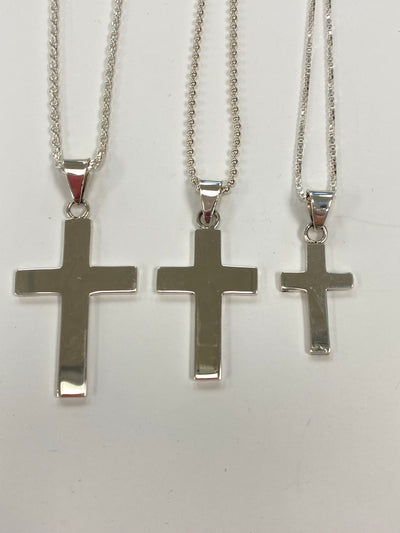 24x36 Large Unisex Sterling Silver Cross
