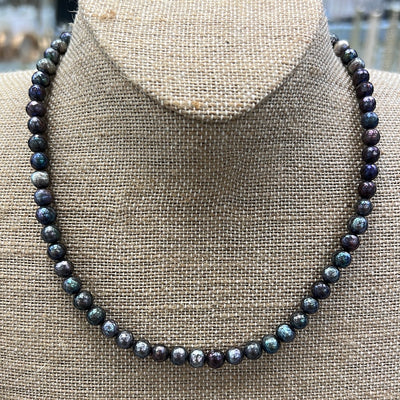 6mm Peacock Facet Cut Pearl Necklace