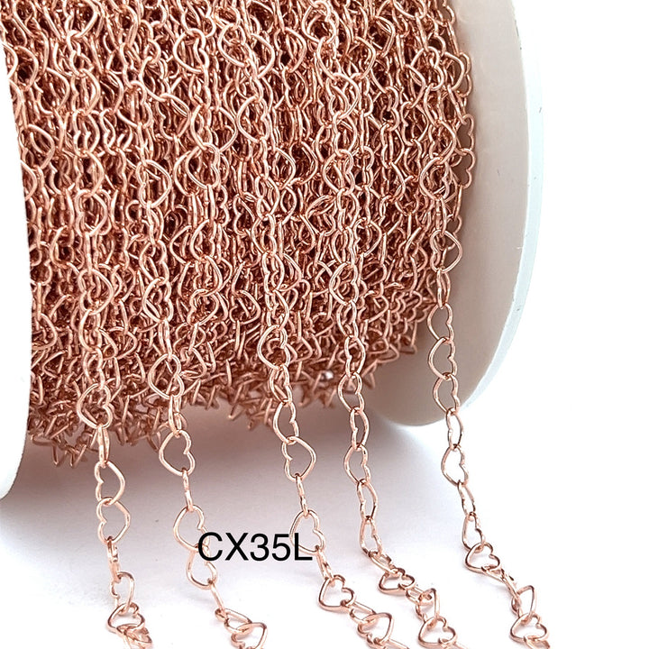 CX35L: Large Round Heart Chain by the foot