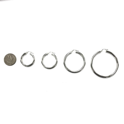 Round Hoop 4mm Thick 28mm Wide Earrings