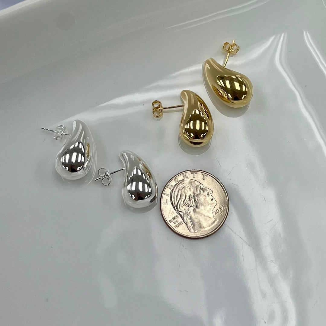 Tear Drop Studs - Sterling Silver - 6491