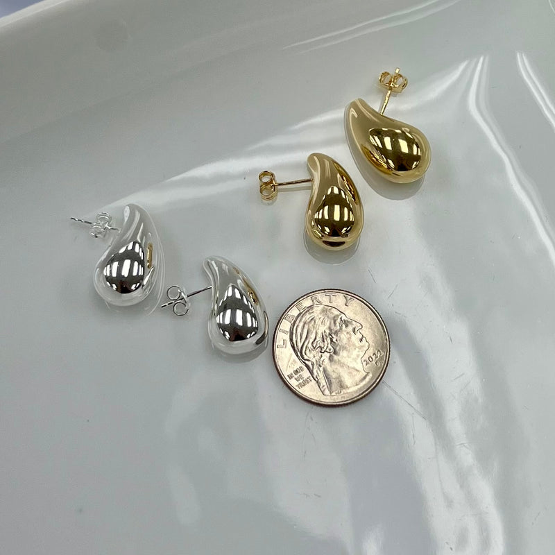 Tear Drop Studs - Sterling Silver - 6491