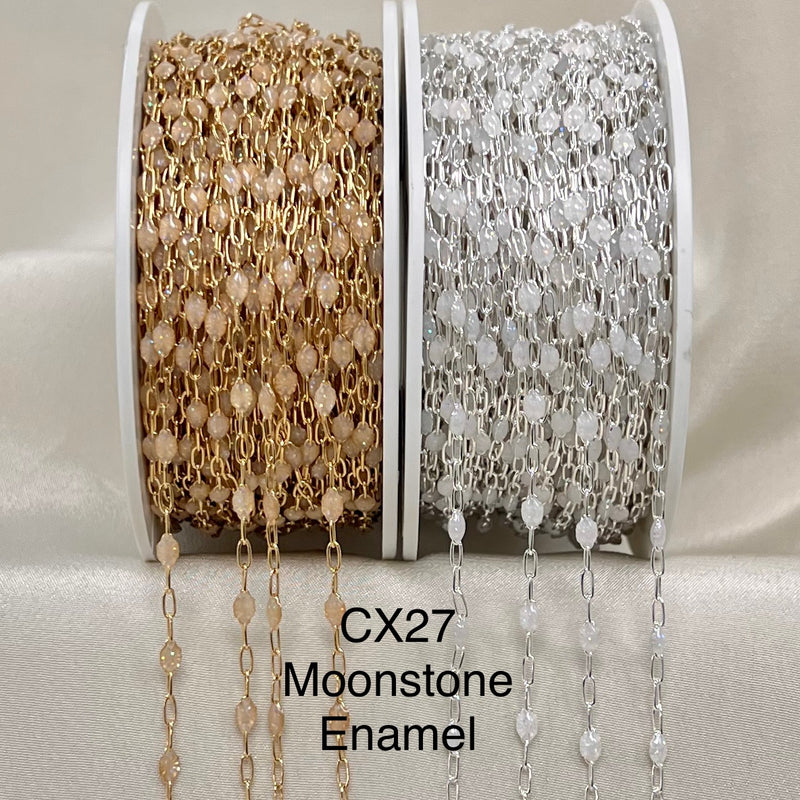 CX27: Enamel Paperclip Chain by the foot
