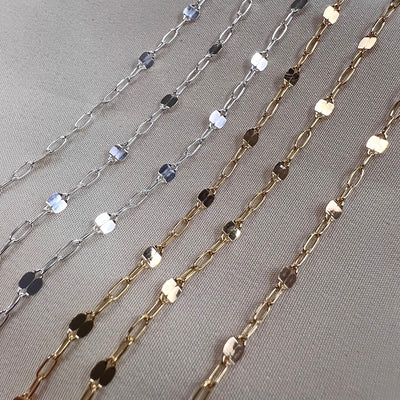 Sequin + Link Chain  - By the Foot