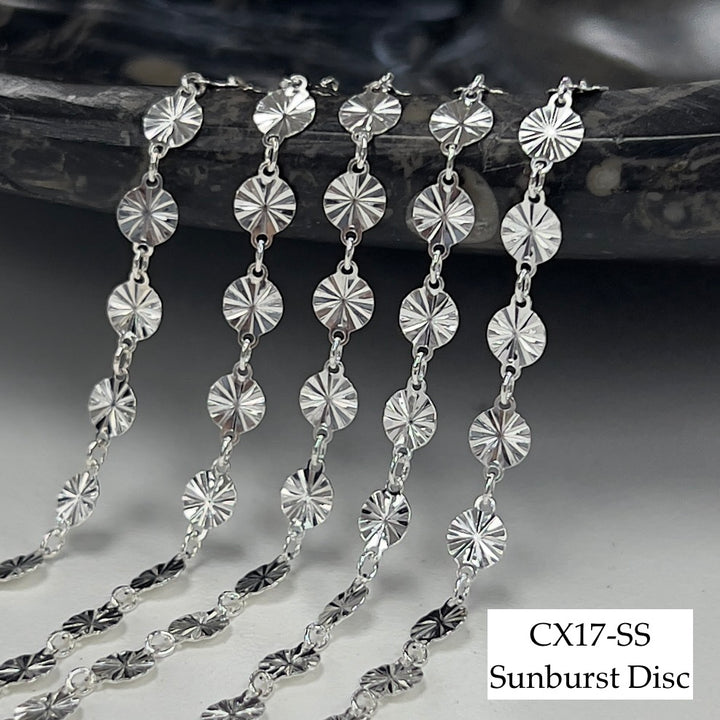 CX17: Lightweight Sunburst 4.2mm Disc Chain by the foot