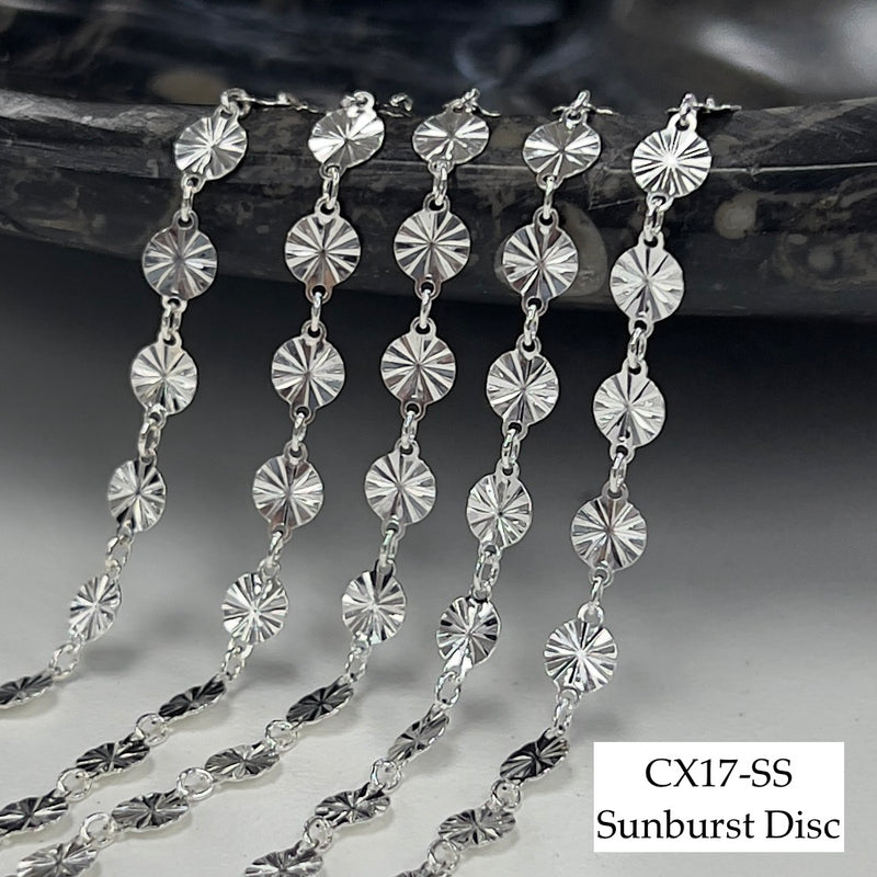 CX17: Lightweight Sunburst 4.2mm Disc Chain by the foot – Oriental