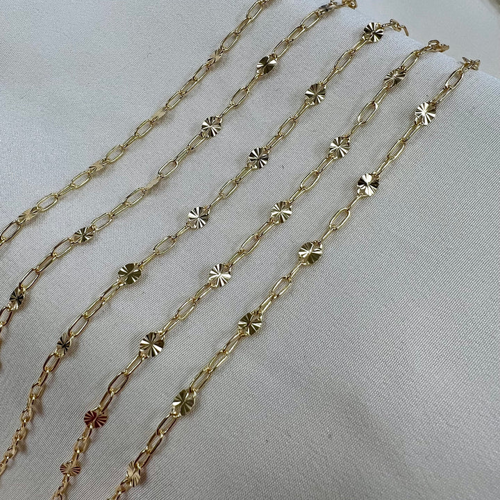 CX72L: 3.2mm Starlight + Paperclip (3+1) chain by the foot