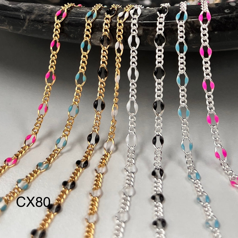 CX80: Enamel Figaro chain by the foot