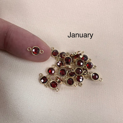 CN-29 - 4mm CZ Flatback Birthstone Connector