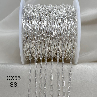 CX55: 2.7mm Paperclip #3 chain By the Foot