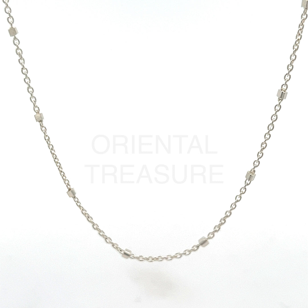Square Cube Satellite Sterling Silver Chain