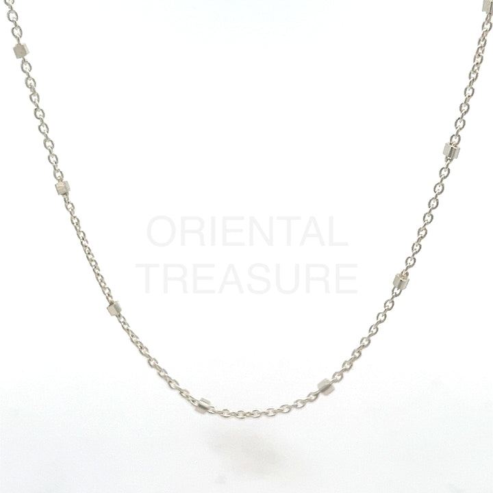 Square Cube Satellite Sterling Silver Chain