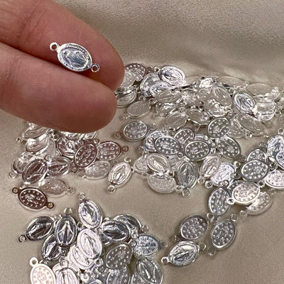 CN32 - Saint Mary Sterling Silver Connector (3 pcs)