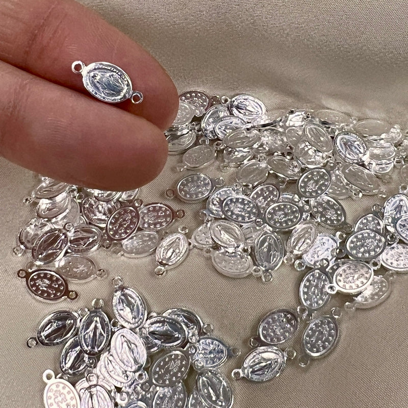 CN32 - Saint Mary Sterling Silver Connector (3 pcs)