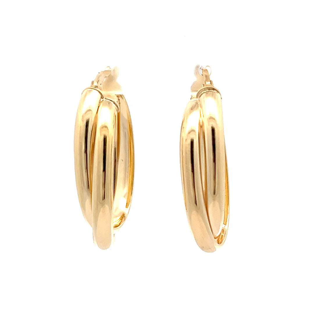 Oval Interlocking Hoops - Sterling Silver 5036