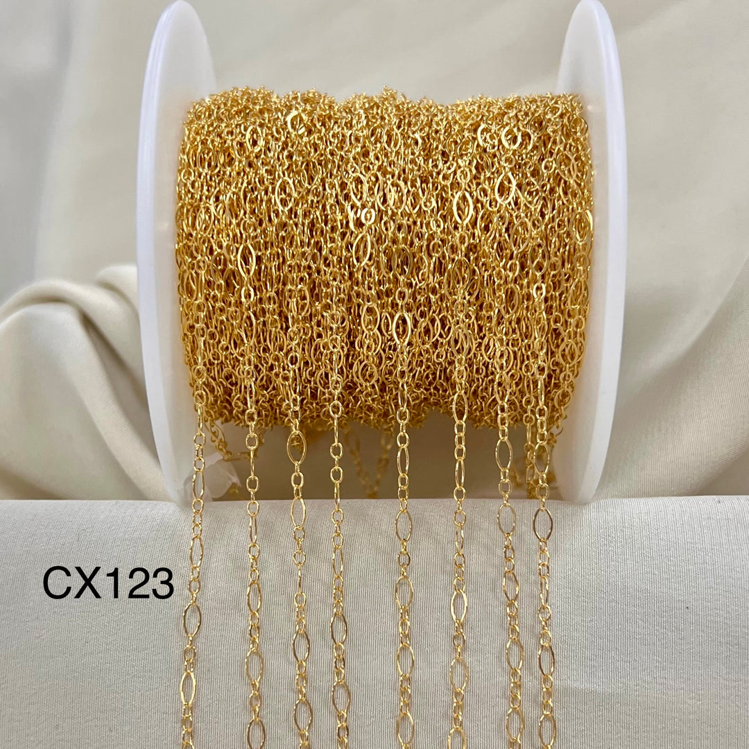 CX123: 2.2mm Long + Short Oval Chain by the foot