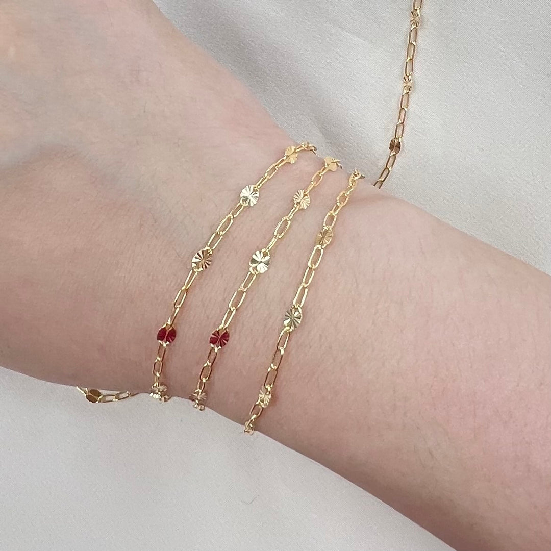 CX72L: 3.2mm Starlight + Paperclip (3+1) chain by the foot
