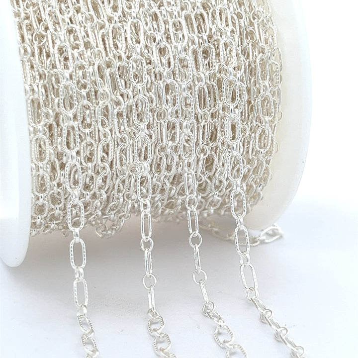 CX48T: 3mm Textured Oval Alternating (1+1) Chain by the foot