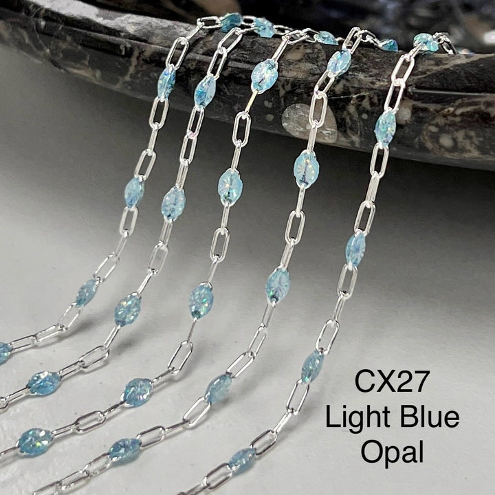 CX27: Enamel Paperclip Chain by the foot