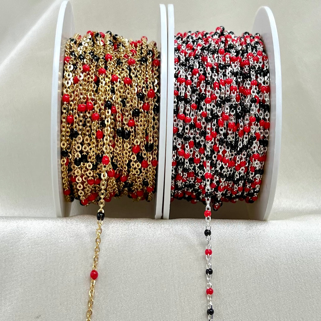 CX26: Multicolor Enamel Satellite Chain - by the foot