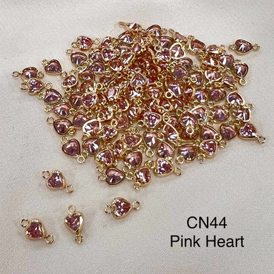 CN44 - Vertical 4mm Heart CZ Connectors (Pack of 2)