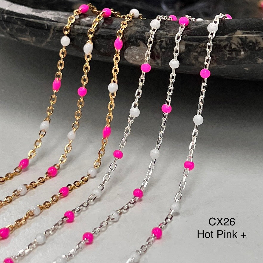 CX26: Multicolor Enamel Satellite Chain - by the foot