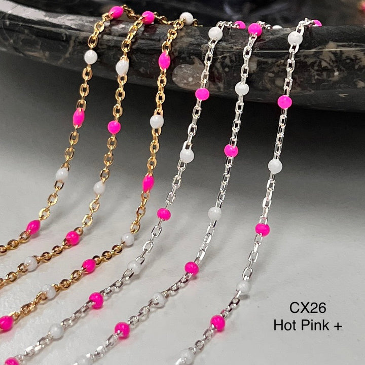CX26: Multicolor Enamel Satellite Chain - by the foot