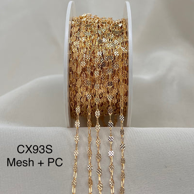CX93S: 2.6mm Checkerboard + Paperclip (1+1) Chain By the Foot