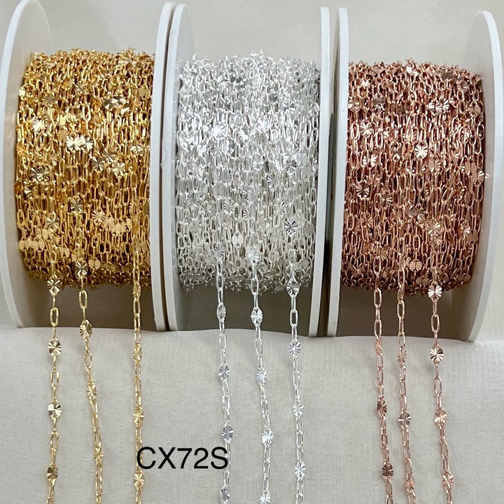CX72S: 2.6mm Starlight + Paperclip (3+1) chain by the foot