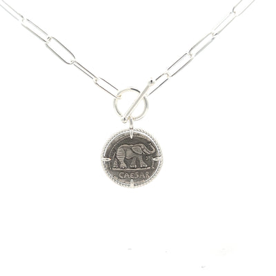 2014 Elephant Medallion Paperclip Necklace