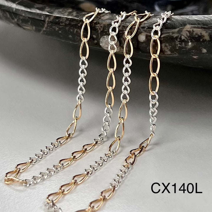 CX140: Mixed Metal Curb Chain by the foot