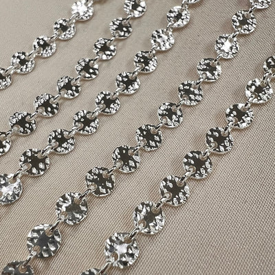Disc Chain Hammered 4mm - by the foot