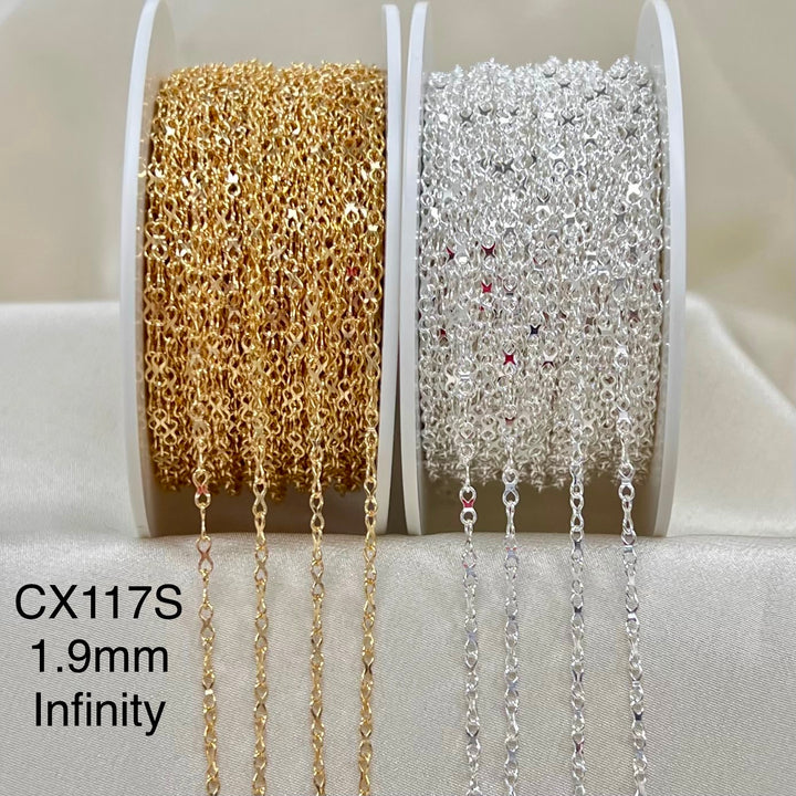 CX117L - 2.4mm Infinity Chain by the foot