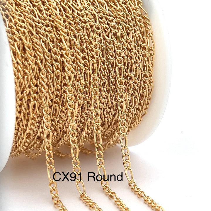 CX91 - 2.6mm Figaro chain by the foot