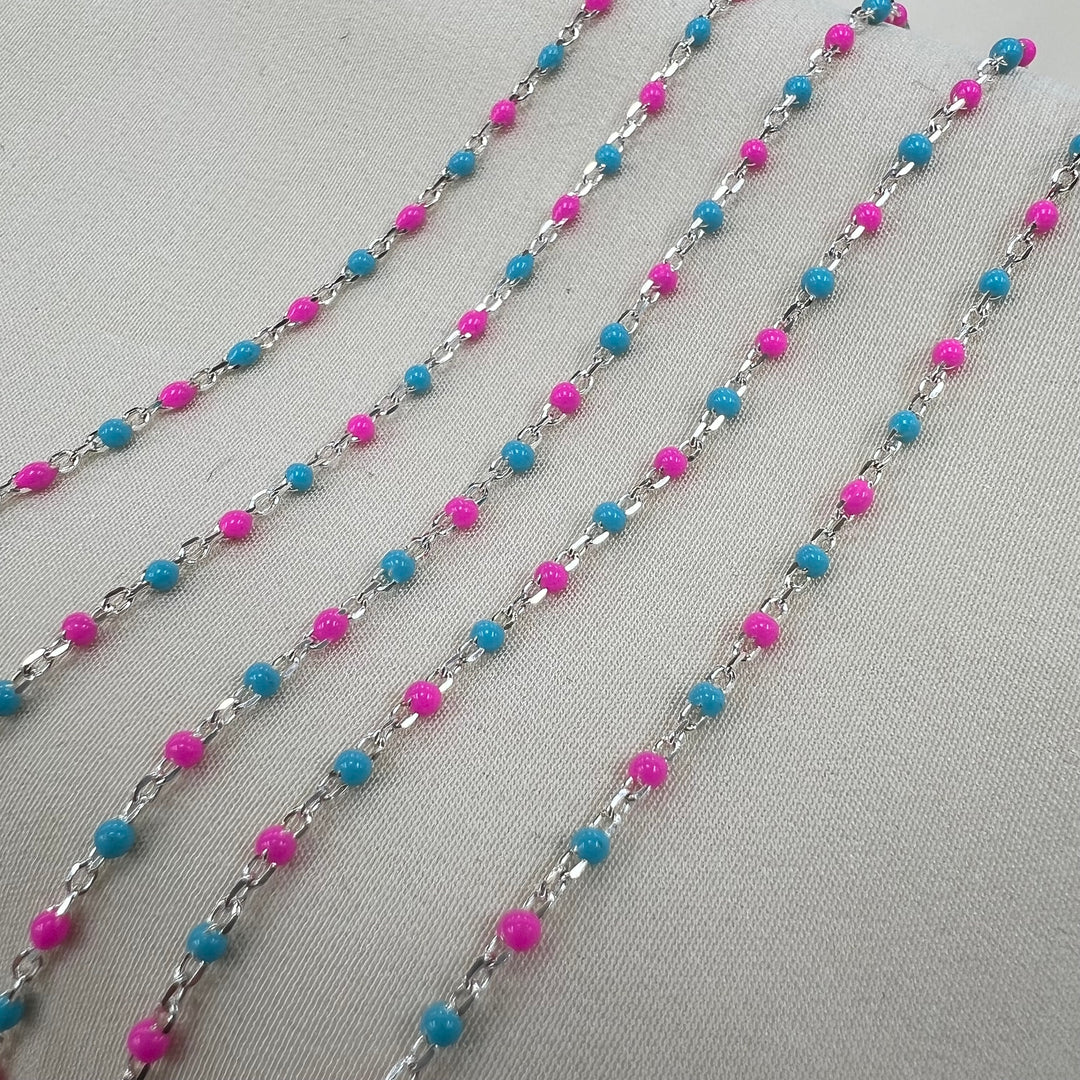 CX26: Multicolor Enamel Satellite Chain - by the foot
