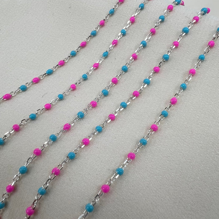 CX26: Multicolor Enamel Satellite Chain - by the foot
