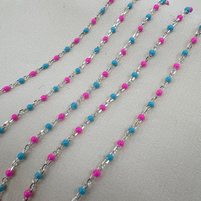 CX26: Multicolor Enamel Satellite Chain - by the foot