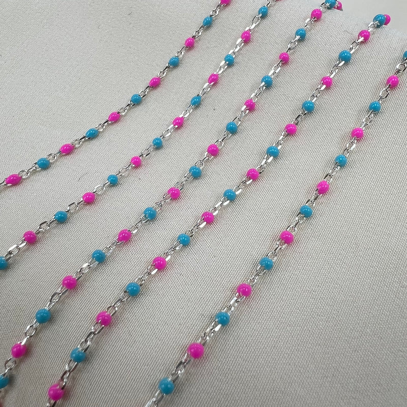 CX26: Multicolor Enamel Satellite Chain - by the foot