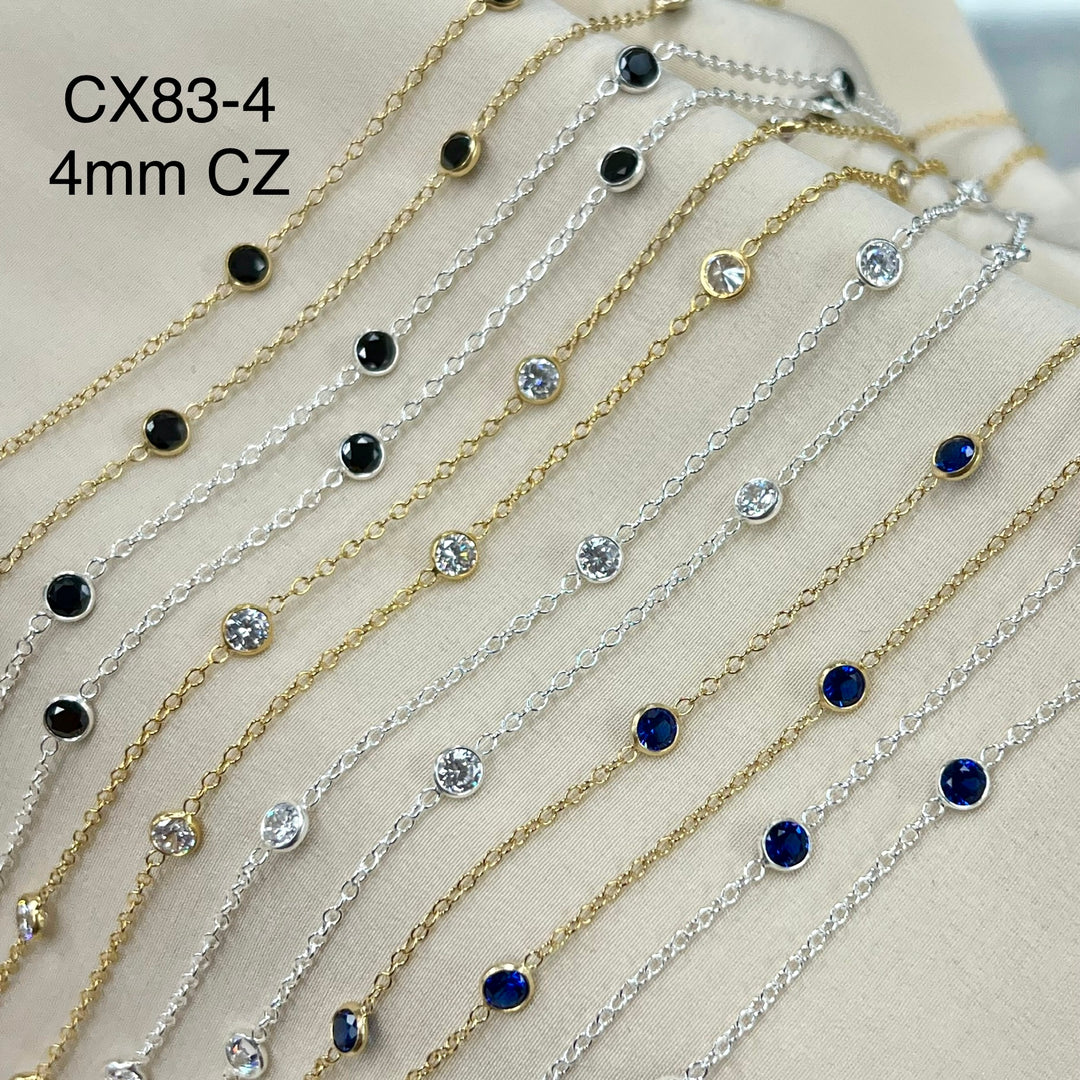 CX83 - CZ Bezel 1.25" Station Chain by the foot
