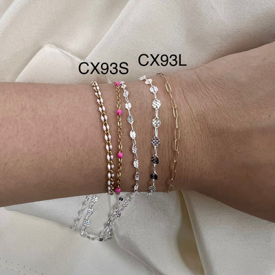 CX93S: 2.6mm Checkerboard + Paperclip (1+1) Chain By the Foot