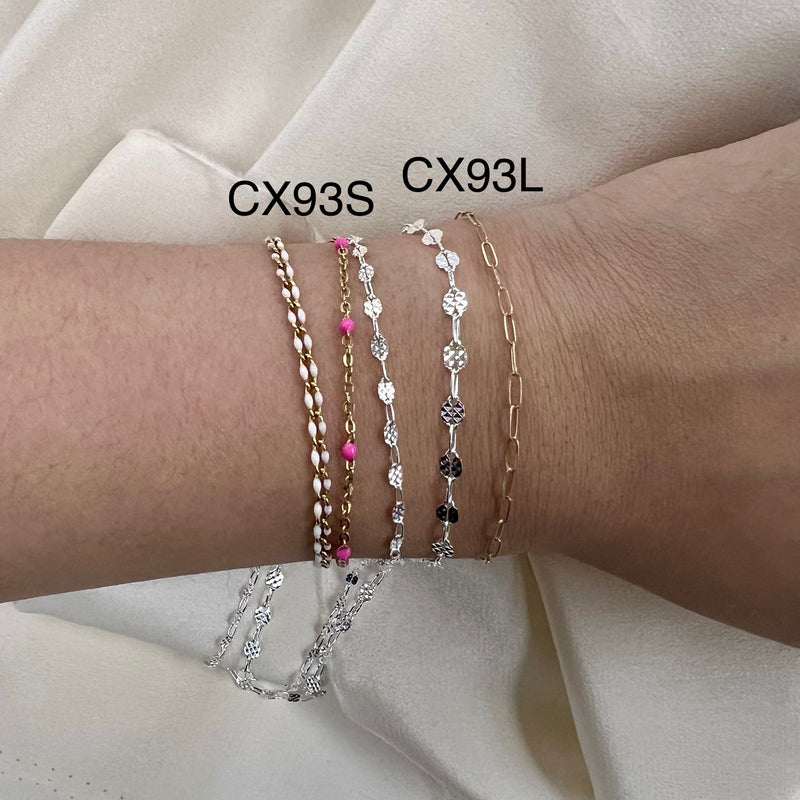 CX93S: 2.6mm Checkerboard + Paperclip (1+1) Chain By the Foot