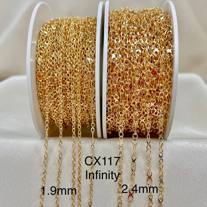 CX117L - 2.4mm Infinity Chain by the foot