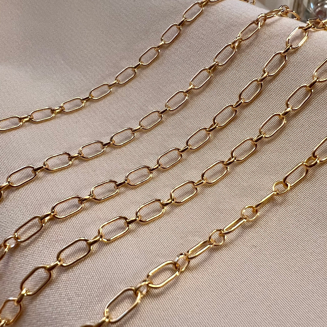 CX48R: 3mm Oval Alternating (1+1) chain by the foot