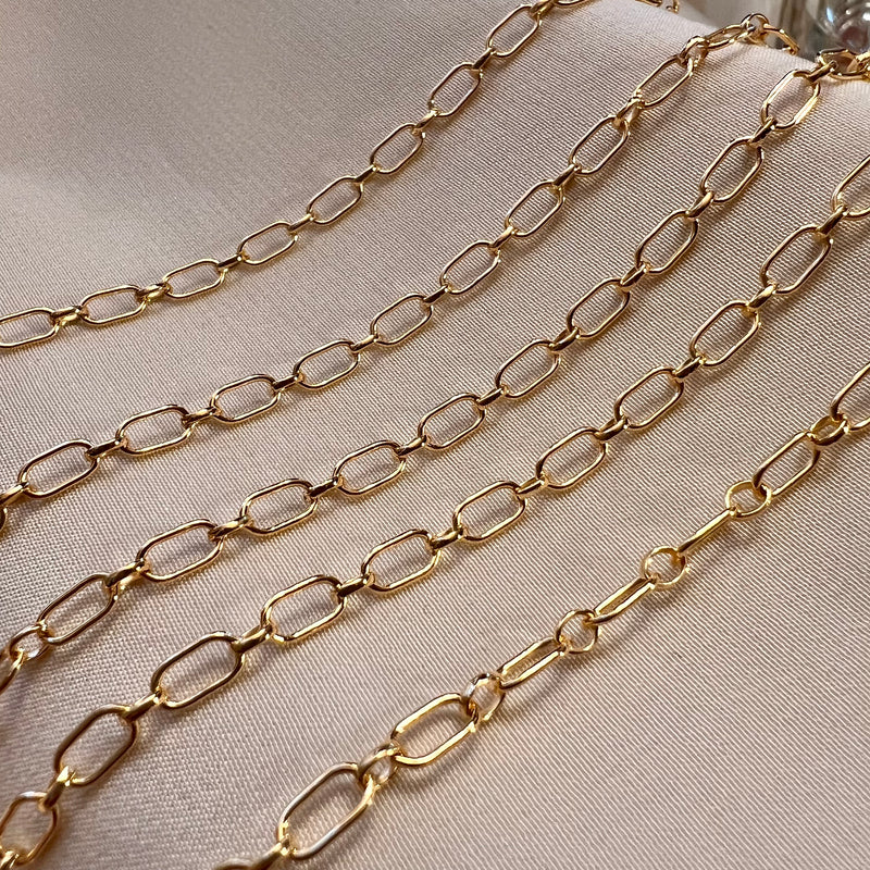 CX48R: 3mm Round Oval Alternating Chain by the foot
